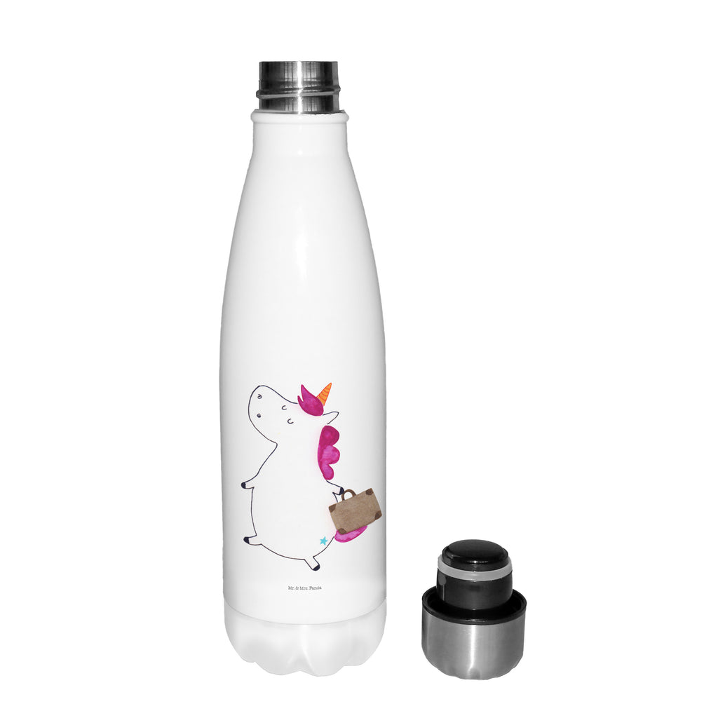 Thermosflasche Einhorn Koffer Isolierflasche, Thermoflasche, Trinkflasche, Thermos, Edelstahl, Einhorn, Einhörner, Einhorn Deko, Pegasus, Unicorn, unicorn, Koffer, Verreisen, Reise, Gepäck, Abenteuer, Erwachsen, Kind, albern, Spaß, lustig, witzig