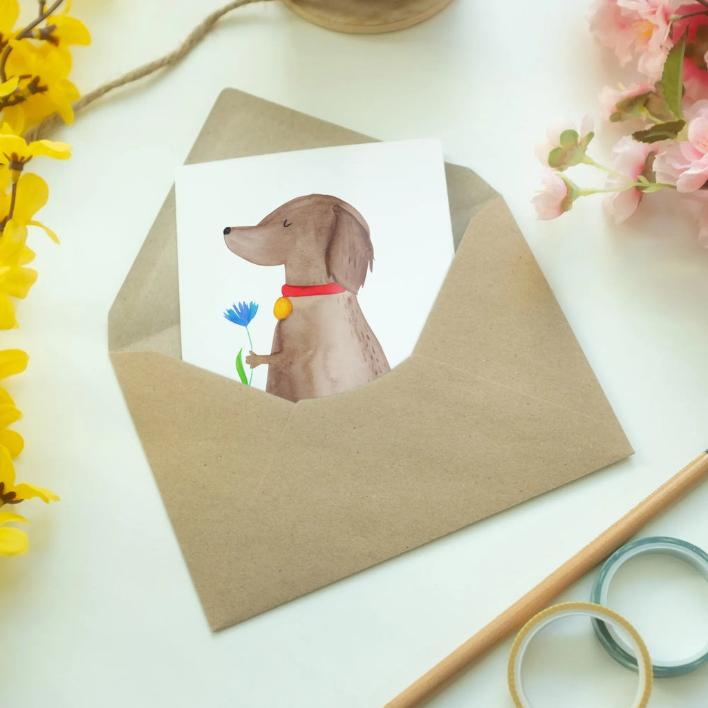 Grußkarte Hund Blume Grußkarte, Klappkarte, Einladungskarte, Glückwunschkarte, Hochzeitskarte, Geburtstagskarte, Karte, Ansichtskarten, Hund, Hundemotiv, Haustier, Hunderasse, Tierliebhaber, Hundebesitzer, Sprüche, Hunde, Frauchen, Hundeliebe