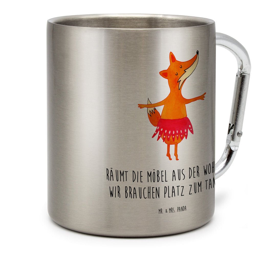 Edelstahlbecher Fuchs Ballerina Edelstahltasse, Karabiner, Edelstahlbecher, Outdoor, Camping, Tasse, Becher, Fuchs, Fuchs Spruch, Füchse, Füchsin, Ballerina, Ballett, Tänzerin, Tanzen, Party, Einladung, Geburtstag