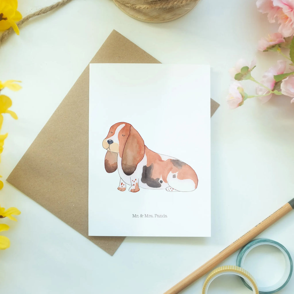 Grußkarte Hund Basset Hound Grußkarte, Klappkarte, Einladungskarte, Glückwunschkarte, Hochzeitskarte, Geburtstagskarte, Karte, Ansichtskarten, Hund, Hundemotiv, Haustier, Hunderasse, Tierliebhaber, Hundebesitzer, Sprüche, Basset Hound, Basset, Hundeliebe, kinderlos