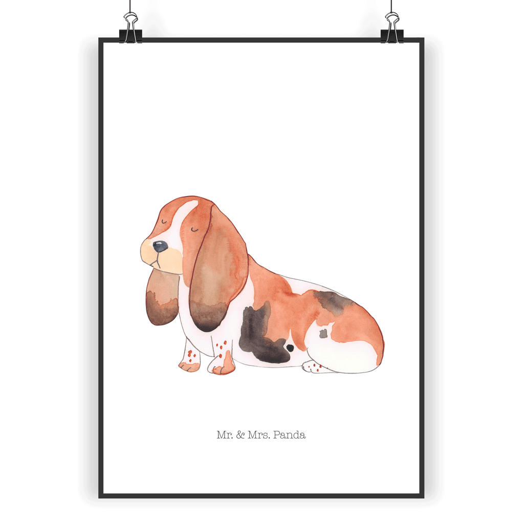 Poster Hund Basset Hound Poster, Wandposter, Bild, Wanddeko, Küchenposter, Kinderposter, Wanddeko Bild, Raumdekoration, Wanddekoration, Handgemaltes Poster, Mr. & Mrs. Panda Poster, Designposter, Kunstdruck, Posterdruck, Hund, Hundemotiv, Haustier, Hunderasse, Tierliebhaber, Hundebesitzer, Sprüche, Basset Hound, Basset, Hundeliebe, kinderlos