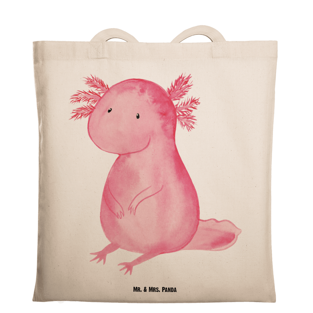 Tragetasche Axolotl null Beuteltasche, Beutel, Einkaufstasche, Jutebeutel, Stoffbeutel, Tasche, Shopper, Umhängetasche, Strandtasche, Schultertasche, Stofftasche, Tragetasche, Badetasche, Jutetasche, Einkaufstüte, Laptoptasche, Axolotl, Molch, Axolot, vergnügt, fröhlich, zufrieden, Lebensstil, Weisheit, Lebensweisheit, Liebe, Freundin