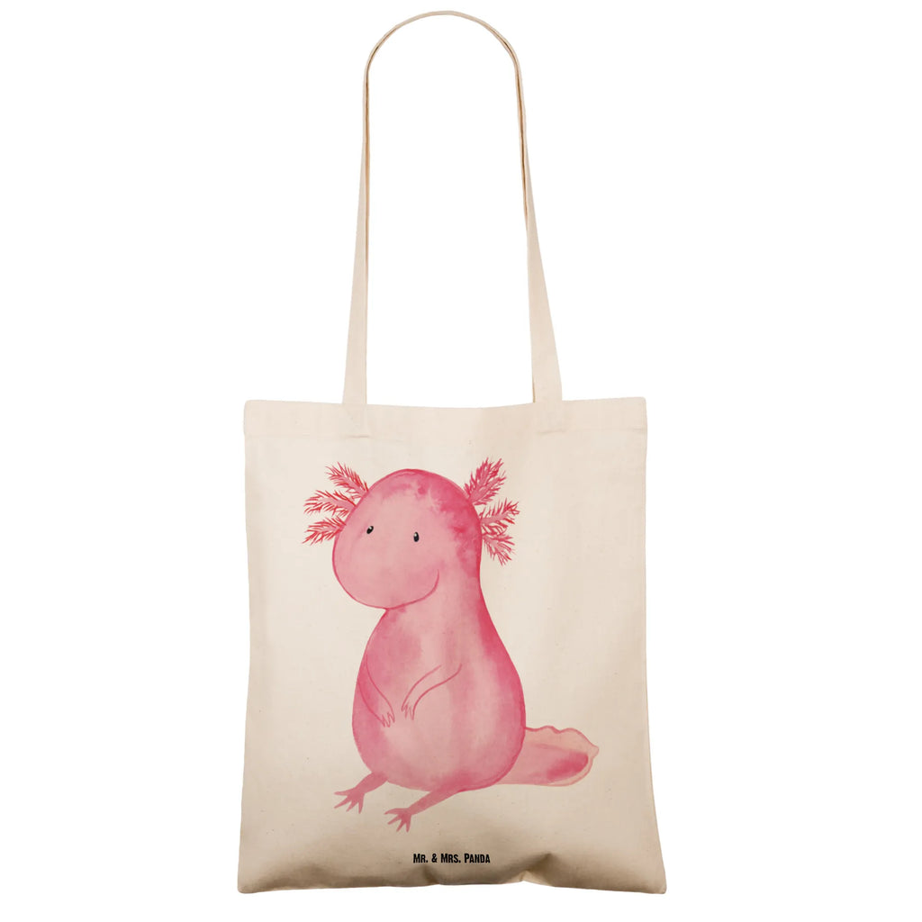 Tragetasche Axolotl null Beuteltasche, Beutel, Einkaufstasche, Jutebeutel, Stoffbeutel, Tasche, Shopper, Umhängetasche, Strandtasche, Schultertasche, Stofftasche, Tragetasche, Badetasche, Jutetasche, Einkaufstüte, Laptoptasche, Axolotl, Molch, Axolot, vergnügt, fröhlich, zufrieden, Lebensstil, Weisheit, Lebensweisheit, Liebe, Freundin