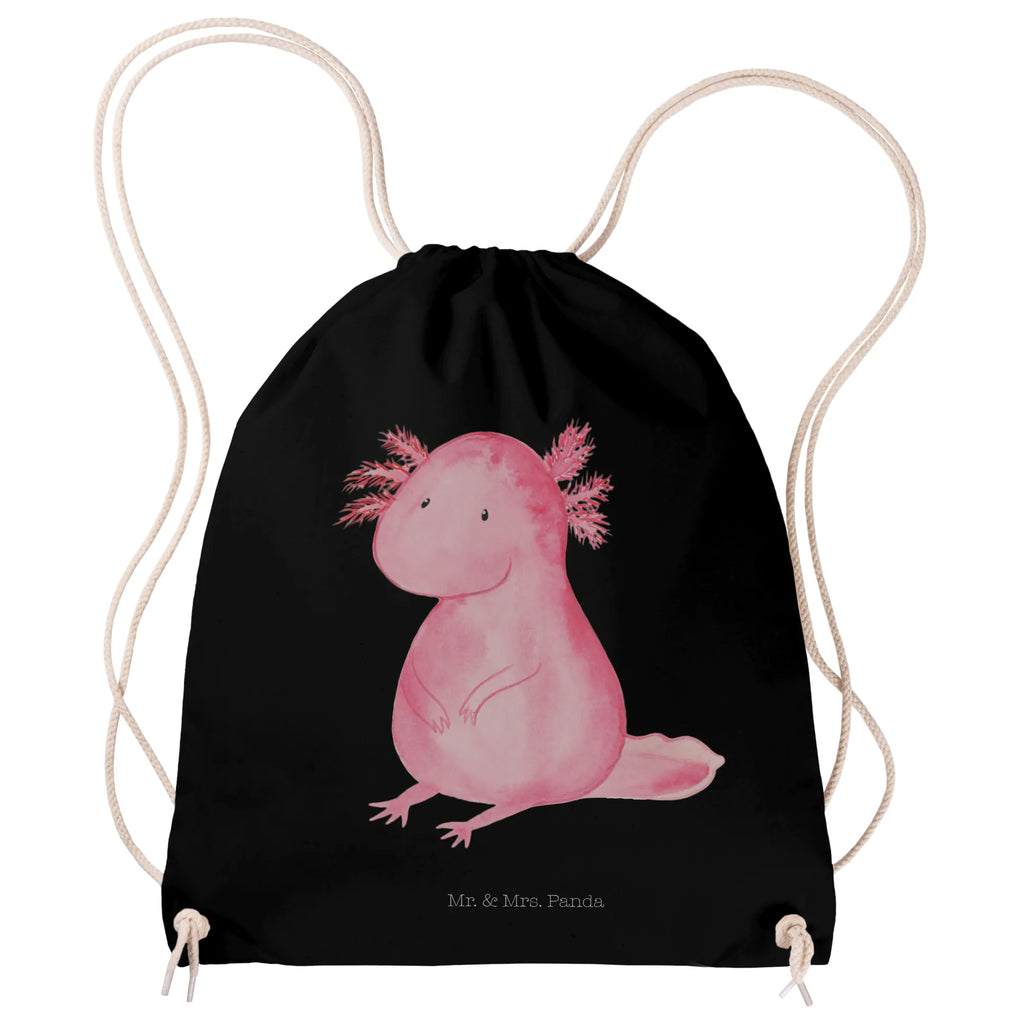 Sportbeutel Axolotl Sportbeutel, Turnbeutel, Beutel, Sporttasche, Tasche, Stoffbeutel, Sportbeutel Kinder, Gymsack, Beutel Rucksack, Kleine Sporttasche, Sportzubehör, Turnbeutel Baumwolle, Axolotl, Molch, Axolot, vergnügt, fröhlich, zufrieden, Lebensstil, Weisheit, Lebensweisheit, Liebe, Freundin