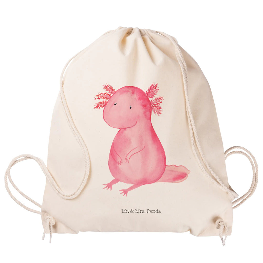 Sportbeutel Axolotl Sportbeutel, Turnbeutel, Beutel, Sporttasche, Tasche, Stoffbeutel, Sportbeutel Kinder, Gymsack, Beutel Rucksack, Kleine Sporttasche, Sportzubehör, Turnbeutel Baumwolle, Axolotl, Molch, Axolot, vergnügt, fröhlich, zufrieden, Lebensstil, Weisheit, Lebensweisheit, Liebe, Freundin