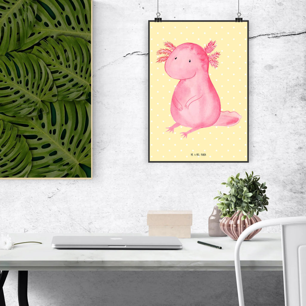 Poster Axolotl null Poster, Wandposter, Bild, Wanddeko, Küchenposter, Kinderposter, Wanddeko Bild, Raumdekoration, Wanddekoration, Handgemaltes Poster, Mr. & Mrs. Panda Poster, Designposter, Kunstdruck, Posterdruck, Axolotl, Molch, Axolot, vergnügt, fröhlich, zufrieden, Lebensstil, Weisheit, Lebensweisheit, Liebe, Freundin