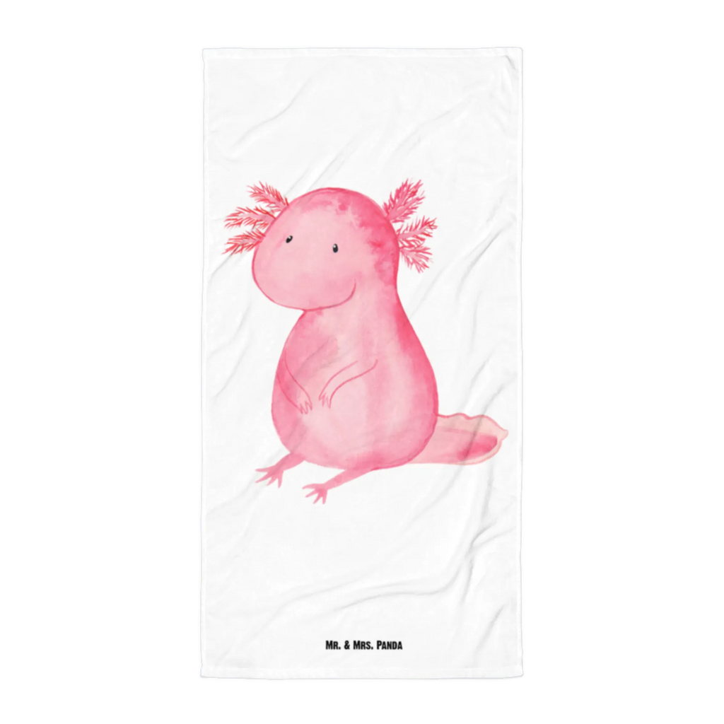 XL Badehandtuch Axolotl Handtuch, Badetuch, Duschtuch, Strandtuch, Saunatuch, Axolotl, Molch, Axolot, vergnügt, fröhlich, zufrieden, Lebensstil, Weisheit, Lebensweisheit, Liebe, Freundin