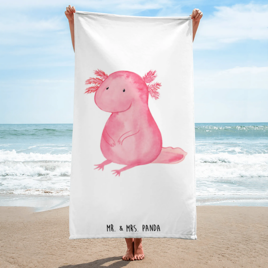 XL Badehandtuch Axolotl Handtuch, Badetuch, Duschtuch, Strandtuch, Saunatuch, Axolotl, Molch, Axolot, vergnügt, fröhlich, zufrieden, Lebensstil, Weisheit, Lebensweisheit, Liebe, Freundin