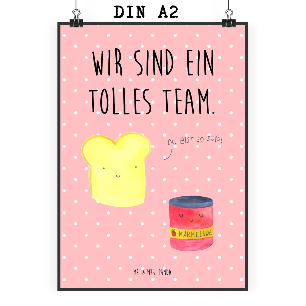 Poster Toast Marmelade Poster, Wandposter, Bild, Wanddeko, Küchenposter, Kinderposter, Wanddeko Bild, Raumdekoration, Wanddekoration, Handgemaltes Poster, Mr. & Mrs. Panda Poster, Designposter, Kunstdruck, Posterdruck, Tiermotive, Gute Laune, lustige Sprüche, Tiere, Toast, Marmelade, Dreamteam, süße Postkarte, süß, Küche Deko, Küche Spruch, Frühstück Einladung, Brot, Toastbrot