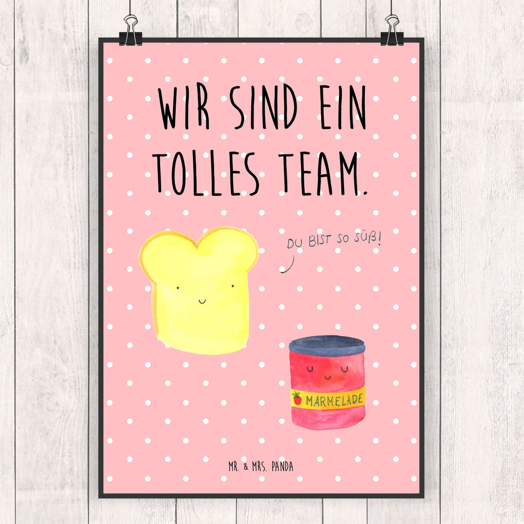 Poster Toast Marmelade Poster, Wandposter, Bild, Wanddeko, Küchenposter, Kinderposter, Wanddeko Bild, Raumdekoration, Wanddekoration, Handgemaltes Poster, Mr. & Mrs. Panda Poster, Designposter, Kunstdruck, Posterdruck, Tiermotive, Gute Laune, lustige Sprüche, Tiere, Toast, Marmelade, Dreamteam, süße Postkarte, süß, Küche Deko, Küche Spruch, Frühstück Einladung, Brot, Toastbrot