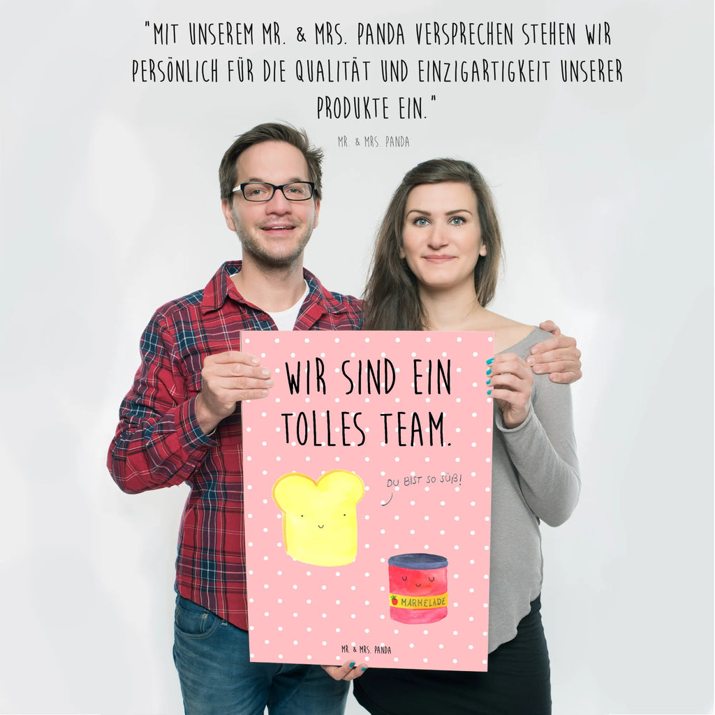 Poster Toast Marmelade Poster, Wandposter, Bild, Wanddeko, Küchenposter, Kinderposter, Wanddeko Bild, Raumdekoration, Wanddekoration, Handgemaltes Poster, Mr. & Mrs. Panda Poster, Designposter, Kunstdruck, Posterdruck, Tiermotive, Gute Laune, lustige Sprüche, Tiere, Toast, Marmelade, Dreamteam, süße Postkarte, süß, Küche Deko, Küche Spruch, Frühstück Einladung, Brot, Toastbrot