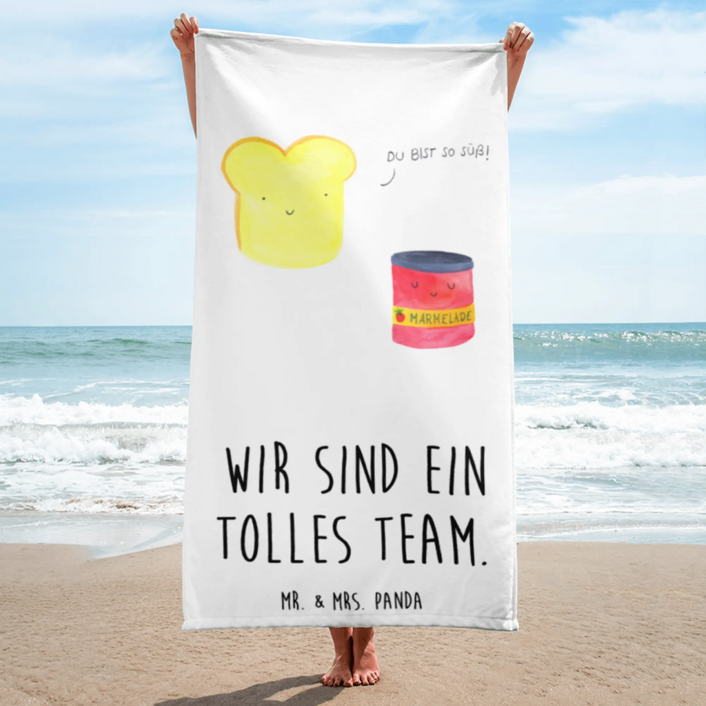 XL Badehandtuch Toast & Marmelade Handtuch, Badetuch, Duschtuch, Strandtuch, Saunatuch, Tiermotive, Gute Laune, lustige Sprüche, Tiere, Toast, Marmelade, Dreamteam, süße Postkarte, süß, Küche Deko, Küche Spruch, Frühstück Einladung, Brot, Toastbrot