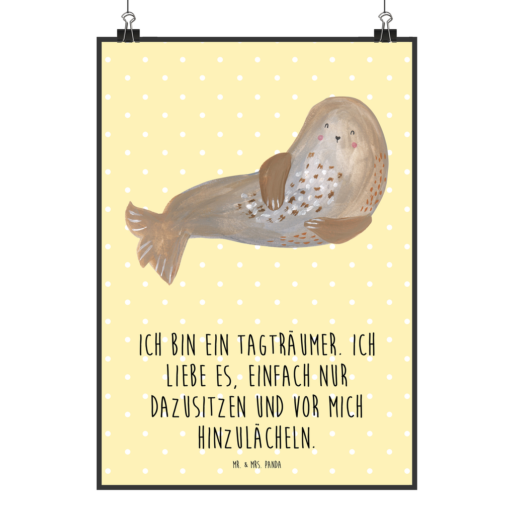 Poster Robbe Lachen Poster, Wandposter, Bild, Wanddeko, Küchenposter, Kinderposter, Wanddeko Bild, Raumdekoration, Wanddekoration, Handgemaltes Poster, Mr. & Mrs. Panda Poster, Designposter, Kunstdruck, Posterdruck, Tiermotive, Gute Laune, lustige Sprüche, Tiere, Robbe, Robben, Seehund, Strand, Meerestier, Ostsee, Nordsee