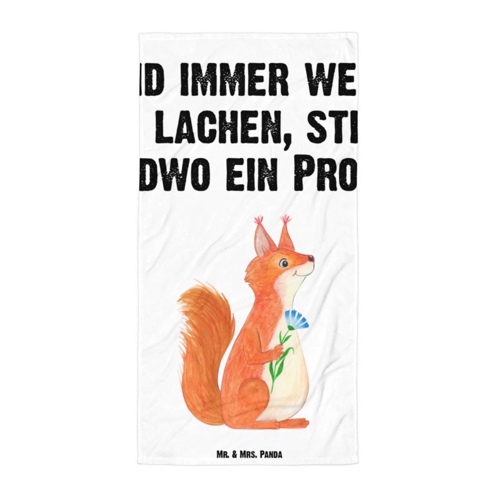 XL Badehandtuch Eichhörnchen Blume Handtuch, Badetuch, Duschtuch, Strandtuch, Saunatuch, Tiermotive, Gute Laune, lustige Sprüche, Tiere, Eichhörnchen, Eichhorn, Spruch positiv, Lachen, Spaß, Motivation Sprüche, Motivation Bilder, glücklich Spruch, Spruch Deko