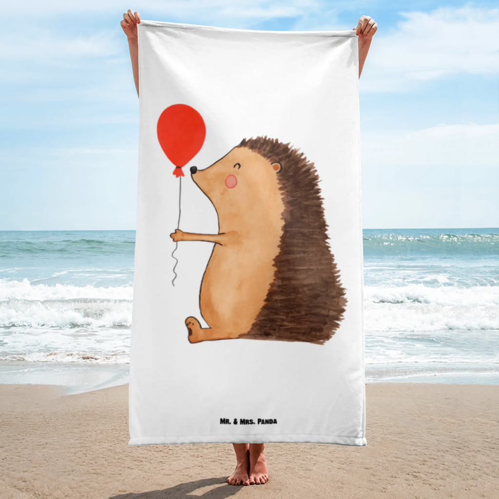 XL Badehandtuch Igel Luftballon Handtuch, Badetuch, Duschtuch, Strandtuch, Saunatuch, Tiermotive, Gute Laune, lustige Sprüche, Tiere, Igel, Geburtstag, Herzlichen Glückwunsch, Glückwunsch, Geburtstagskind, Ballon, Happy Birthday