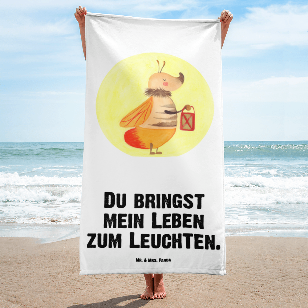 XL Badehandtuch Glühwürmchen Handtuch, Badetuch, Duschtuch, Strandtuch, Saunatuch, Tiermotive, Gute Laune, lustige Sprüche, Tiere, Glühwürmchen, Glühwurm, Falter, Liebe, Leuchten, magisch, Liebesbeweis, Lieblingsmensch, Verlobung, Heiratsantrag, Jahrestag, Liebesspruch