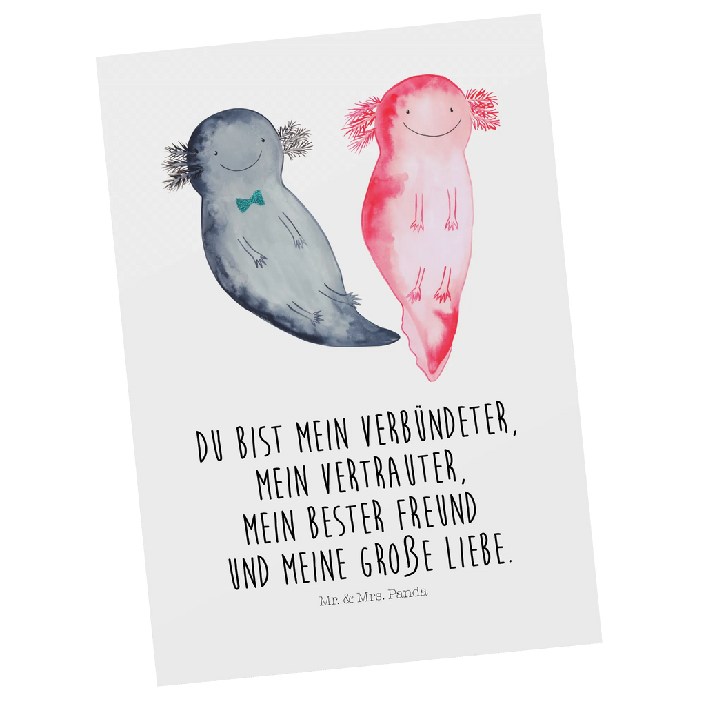 Postkarte Axolotl Freundin Postkarte, Karte, Geschenkkarte, Grußkarte, Einladung, Ansichtskarte, Geburtstagskarte, Einladungskarte, Dankeskarte, Ansichtskarten, Einladung Geburtstag, Einladungskarten Geburtstag, Axolotl, Molch, Axolot, Schwanzlurch, Lurch, Lurche, Liebe, große Liebe, Liebesbeweis, Freund, Verlobter, Ehemann, Jahrestag, Valentinstag