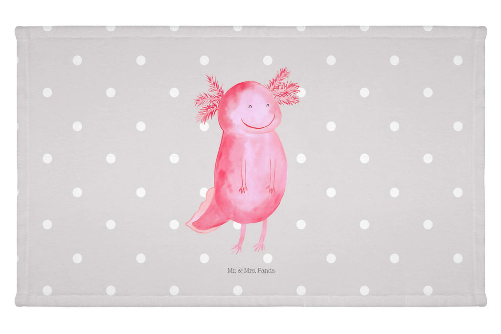 Handtuch Axolotl Glücklich Handtuch, Badehandtuch, Badezimmer, Handtücher, groß, Kinder, Baby, Axolotl, Molch, Axolot, Schwanzlurch, Lurch, Lurche, Motivation, gute Laune