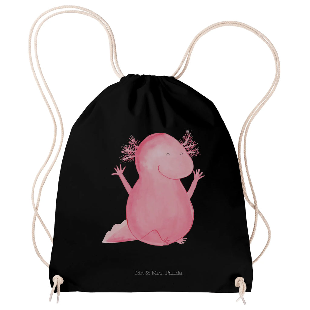 Sportbeutel Axolotl Hurra Sportbeutel, Turnbeutel, Beutel, Sporttasche, Tasche, Stoffbeutel, Sportbeutel Kinder, Gymsack, Beutel Rucksack, Kleine Sporttasche, Sportzubehör, Turnbeutel Baumwolle, Axolotl, Molch, Axolot, Schwanzlurch, Lurch, Lurche, fröhlich, Spaß, Freude, Motivation, Zufriedenheit