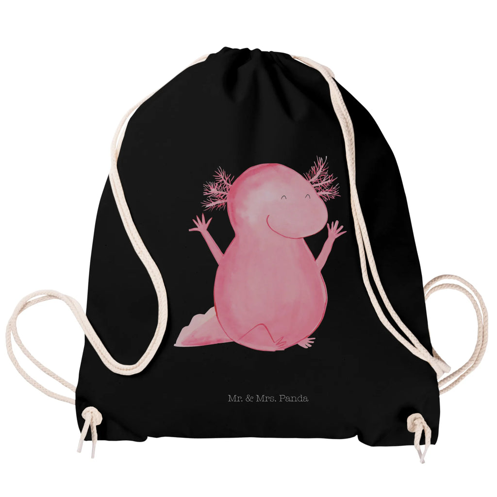 Sportbeutel Axolotl Hurra Sportbeutel, Turnbeutel, Beutel, Sporttasche, Tasche, Stoffbeutel, Sportbeutel Kinder, Gymsack, Beutel Rucksack, Kleine Sporttasche, Sportzubehör, Turnbeutel Baumwolle, Axolotl, Molch, Axolot, Schwanzlurch, Lurch, Lurche, fröhlich, Spaß, Freude, Motivation, Zufriedenheit