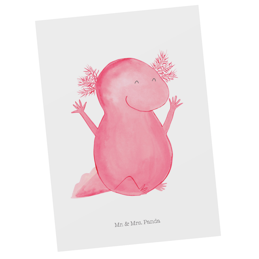 Postkarte Axolotl Hurra Postkarte, Karte, Geschenkkarte, Grußkarte, Einladung, Ansichtskarte, Geburtstagskarte, Einladungskarte, Dankeskarte, Ansichtskarten, Einladung Geburtstag, Einladungskarten Geburtstag, Axolotl, Molch, Axolot, Schwanzlurch, Lurch, Lurche, fröhlich, Spaß, Freude, Motivation, Zufriedenheit