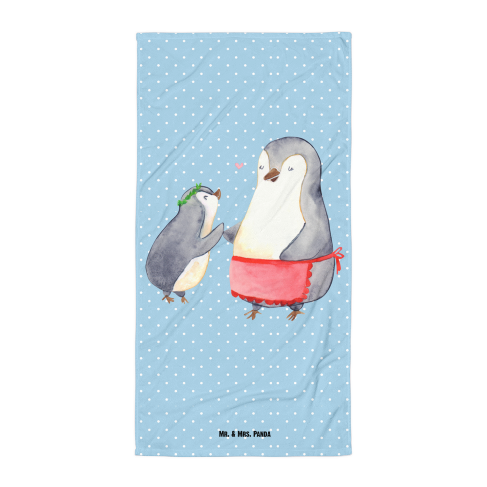 XL Badehandtuch Pinguin mit Kind Handtuch, Badetuch, Duschtuch, Strandtuch, Saunatuch, Familie, Vatertag, Muttertag, Bruder, Schwester, Mama, Papa, Oma, Opa, Geschenk, Mami, Mutti, Mutter, Geburststag