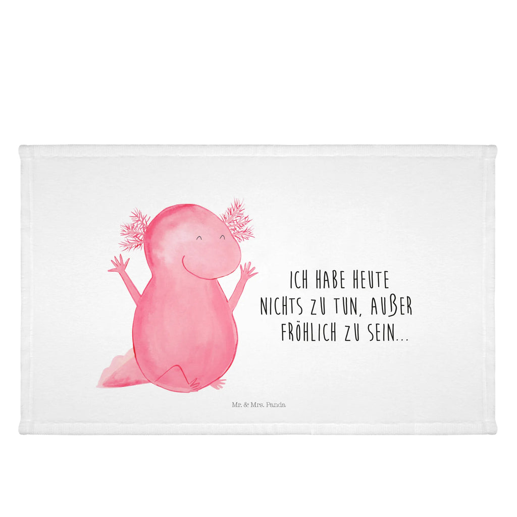 Handtuch Axolotl Hurra Handtuch, Badehandtuch, Badezimmer, Handtücher, groß, Kinder, Baby, Axolotl, Molch, Axolot, Schwanzlurch, Lurch, Lurche, fröhlich, Spaß, Freude, Motivation, Zufriedenheit