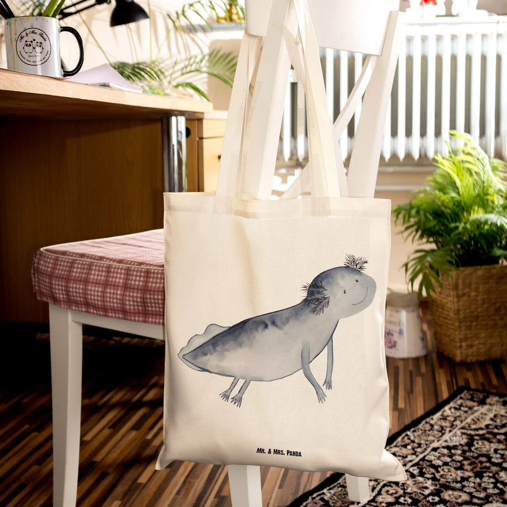 Tragetasche Axolotl schwimmt Beuteltasche, Beutel, Einkaufstasche, Jutebeutel, Stoffbeutel, Tasche, Shopper, Umhängetasche, Strandtasche, Schultertasche, Stofftasche, Tragetasche, Badetasche, Jutetasche, Einkaufstüte, Laptoptasche, Axolotl, Molch, Axolot, Schwanzlurch, Lurch, Lurche, Problem, Probleme, Lösungen, Motivation