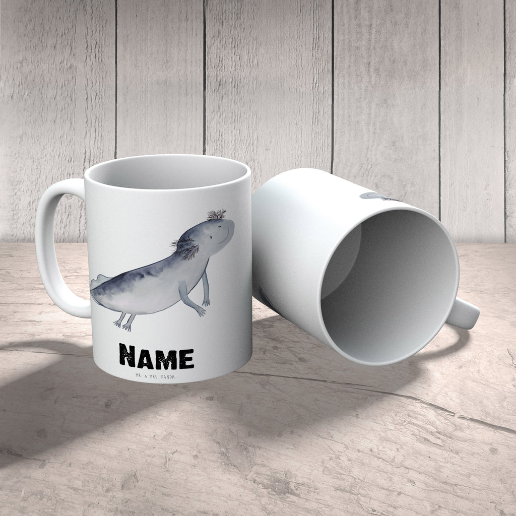 Personalisierte Tasse Axolotl Schwimmen Personalisierte Tasse, Namenstasse, Wunschname, Personalisiert, Tasse, Namen, Drucken, Tasse mit Namen, Axolotl, Molch, Axolot, Schwanzlurch, Lurch, Lurche, Problem, Probleme, Lösungen, Motivation