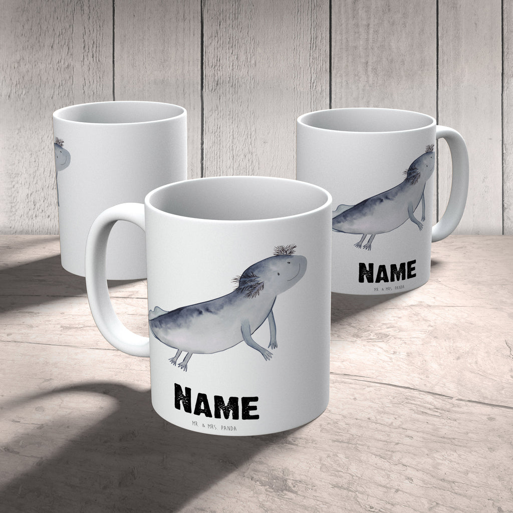 Personalisierte Tasse Axolotl Schwimmen Personalisierte Tasse, Namenstasse, Wunschname, Personalisiert, Tasse, Namen, Drucken, Tasse mit Namen, Axolotl, Molch, Axolot, Schwanzlurch, Lurch, Lurche, Problem, Probleme, Lösungen, Motivation