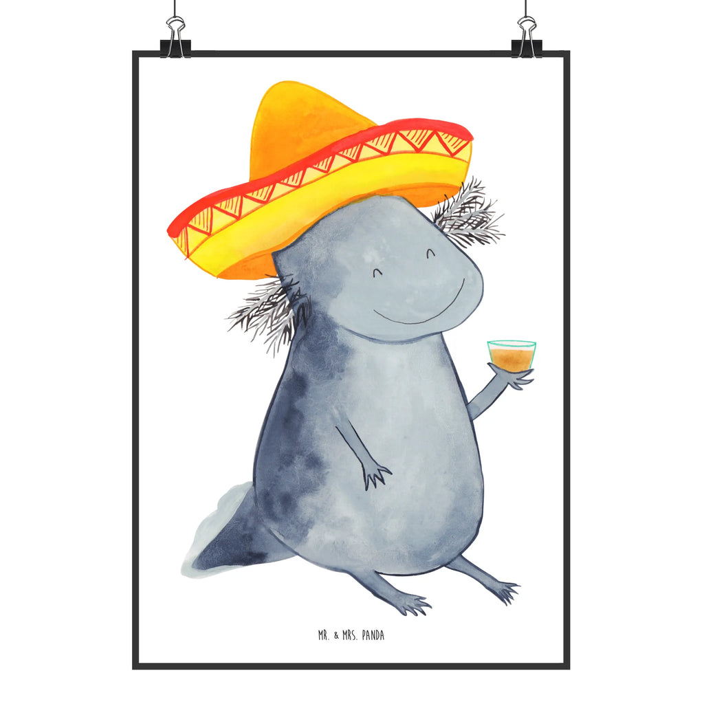 Poster Axolotl Tequila Poster, Wandposter, Bild, Wanddeko, Küchenposter, Kinderposter, Wanddeko Bild, Raumdekoration, Wanddekoration, Handgemaltes Poster, Mr. & Mrs. Panda Poster, Designposter, Kunstdruck, Posterdruck, Axolotl, Molch, Mexico, Mexiko, Sombrero, Zitrone, Tequila, Motivation, Spruch, Schwanzlurch, Lurch, Lurche, Axolot, Feuerdrache, Feuersalamander