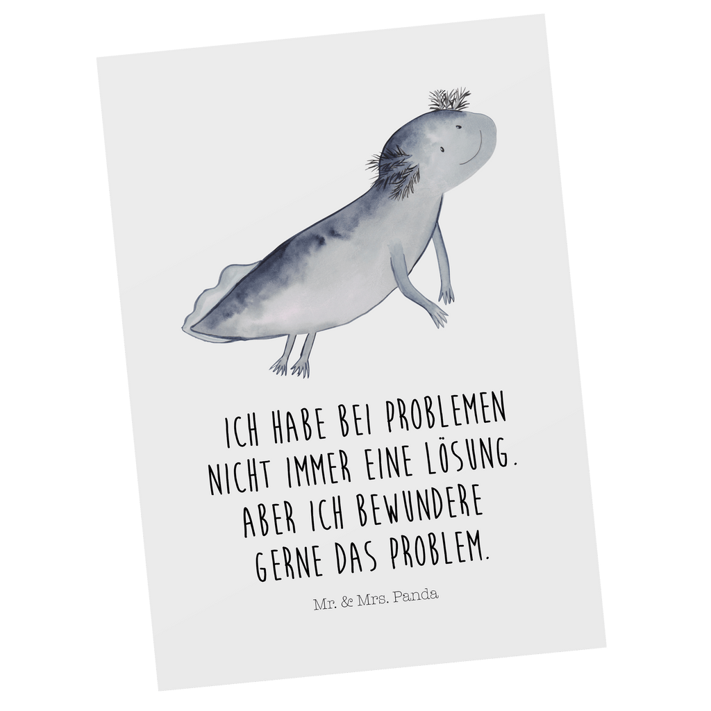 Postkarte Axolotl Schwimmen Postkarte, Karte, Geschenkkarte, Grußkarte, Einladung, Ansichtskarte, Geburtstagskarte, Einladungskarte, Dankeskarte, Ansichtskarten, Einladung Geburtstag, Einladungskarten Geburtstag, Axolotl, Molch, Axolot, Schwanzlurch, Lurch, Lurche, Problem, Probleme, Lösungen, Motivation