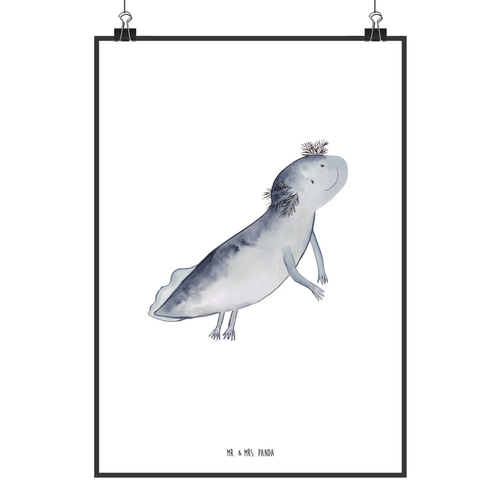 Poster Axolotl Schwimmen Poster, Wandposter, Bild, Wanddeko, Küchenposter, Kinderposter, Wanddeko Bild, Raumdekoration, Wanddekoration, Handgemaltes Poster, Mr. & Mrs. Panda Poster, Designposter, Kunstdruck, Posterdruck, Axolotl, Molch, Axolot, Schwanzlurch, Lurch, Lurche, Problem, Probleme, Lösungen, Motivation