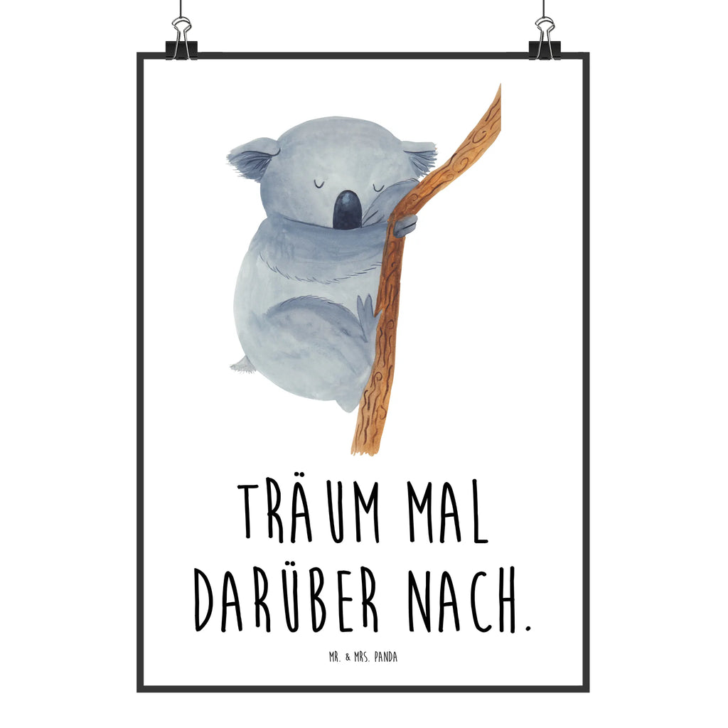 Poster Koalabär Poster, Wandposter, Bild, Wanddeko, Küchenposter, Kinderposter, Wanddeko Bild, Raumdekoration, Wanddekoration, Handgemaltes Poster, Mr. & Mrs. Panda Poster, Designposter, Kunstdruck, Posterdruck, Tiermotive, Gute Laune, lustige Sprüche, Tiere, Koala, träumen, Traum, schlafen, Schlafzimmer, Traumland, Bär, Koalabär