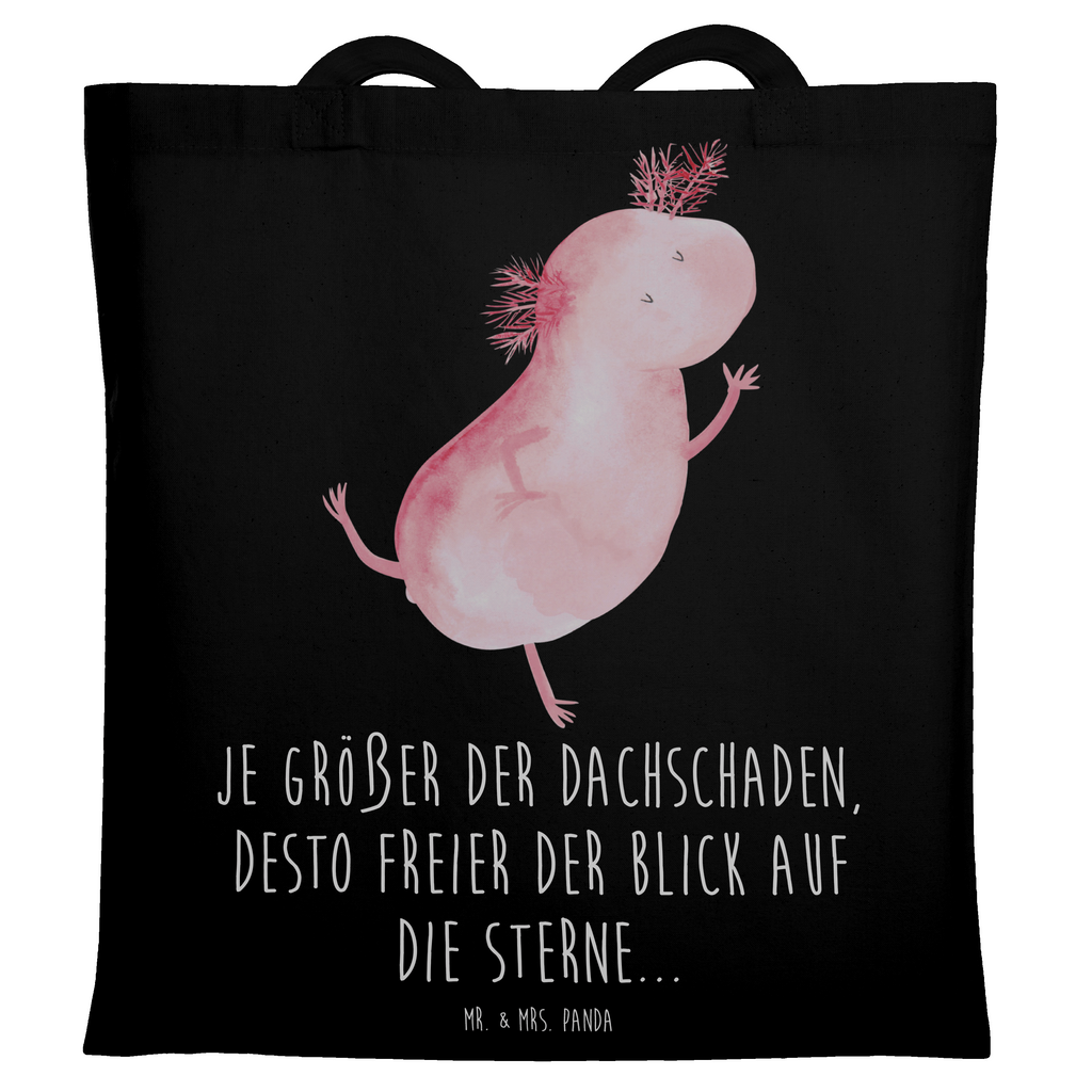 Tragetasche Axolotl Tanzen Beuteltasche, Beutel, Einkaufstasche, Jutebeutel, Stoffbeutel, Tasche, Shopper, Umhängetasche, Strandtasche, Schultertasche, Stofftasche, Tragetasche, Badetasche, Jutetasche, Einkaufstüte, Laptoptasche, Axolotl, Molch, Axolot, Schwanzlurch, Lurch, Lurche, Dachschaden, Sterne, verrückt, Freundin, beste Freundin