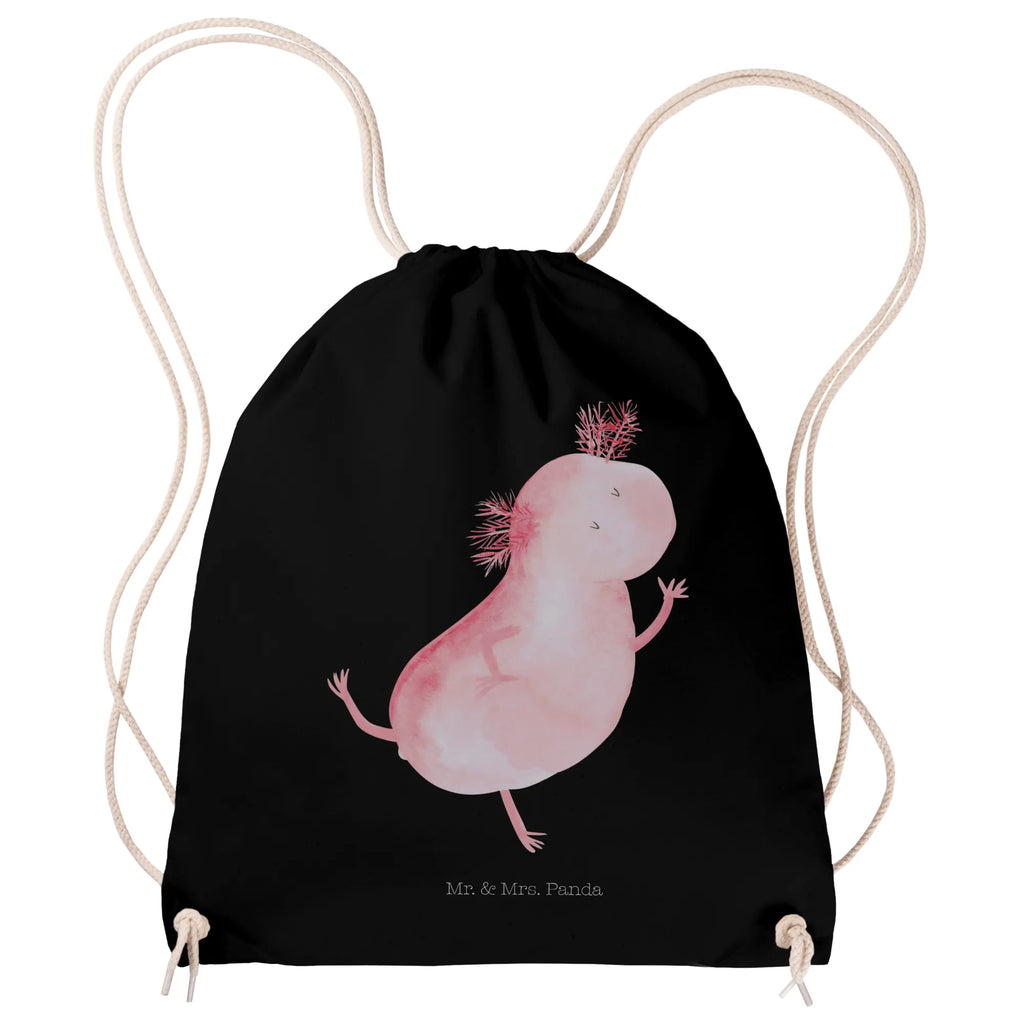 Sportbeutel Axolotl tanzt Sportbeutel, Turnbeutel, Beutel, Sporttasche, Tasche, Stoffbeutel, Sportbeutel Kinder, Gymsack, Beutel Rucksack, Kleine Sporttasche, Sportzubehör, Turnbeutel Baumwolle, Axolotl, Molch, Axolot, Schwanzlurch, Lurch, Lurche, Dachschaden, Sterne, verrückt, Freundin, beste Freundin