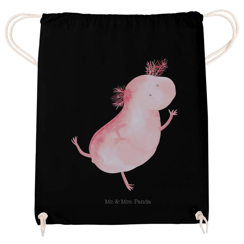 Sportbeutel Axolotl tanzt Sportbeutel, Turnbeutel, Beutel, Sporttasche, Tasche, Stoffbeutel, Sportbeutel Kinder, Gymsack, Beutel Rucksack, Kleine Sporttasche, Sportzubehör, Turnbeutel Baumwolle, Axolotl, Molch, Axolot, Schwanzlurch, Lurch, Lurche, Dachschaden, Sterne, verrückt, Freundin, beste Freundin