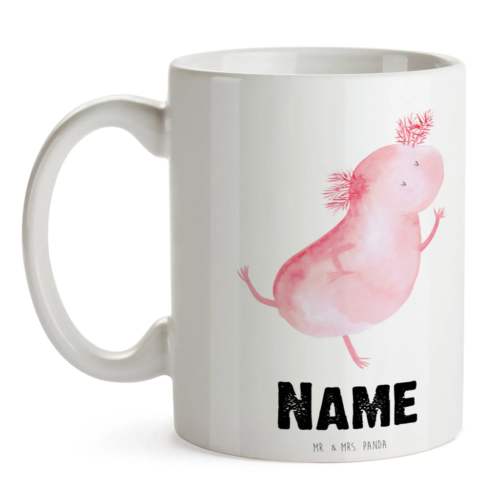 Personalisierte Tasse Axolotl tanzt Personalisierte Tasse, Namenstasse, Wunschname, Personalisiert, Tasse, Namen, Drucken, Tasse mit Namen, Axolotl, Molch, Axolot, Schwanzlurch, Lurch, Lurche, Dachschaden, Sterne, verrückt, Freundin, beste Freundin