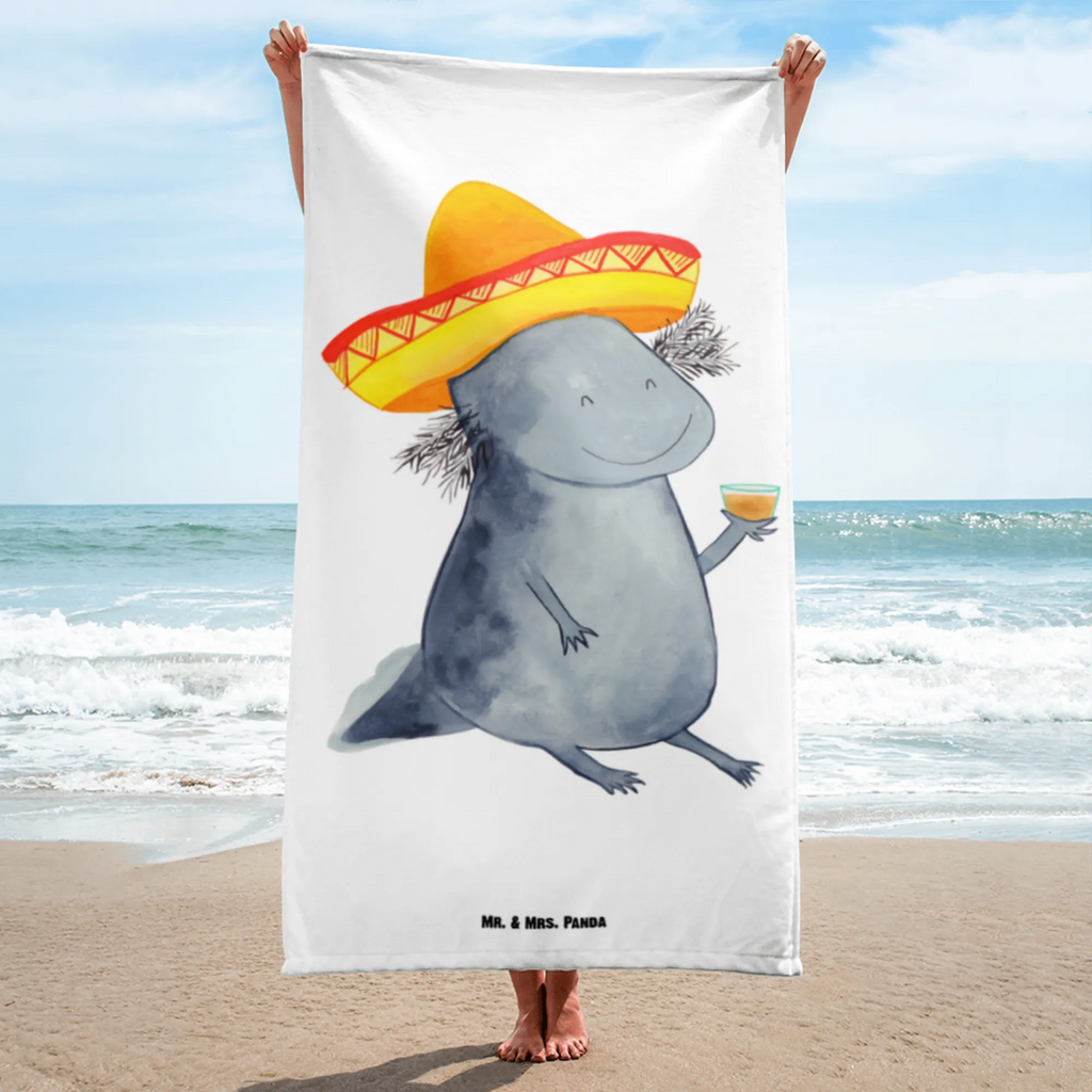 XL Badehandtuch Axolotl Tequila Handtuch, Badetuch, Duschtuch, Strandtuch, Saunatuch, Axolotl, Molch, Mexico, Mexiko, Sombrero, Zitrone, Tequila, Motivation, Spruch, Schwanzlurch, Lurch, Lurche, Axolot, Feuerdrache, Feuersalamander