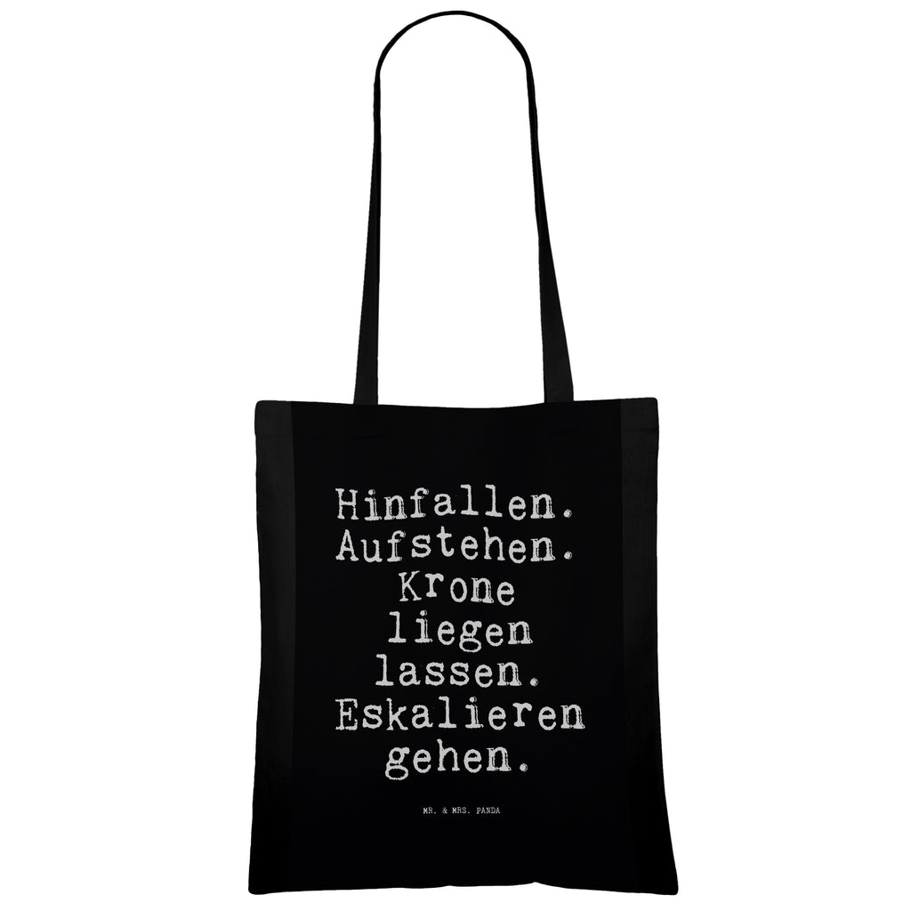 Tragetasche Hinfallen. Aufstehen. Krone liegen... Beuteltasche, Beutel, Einkaufstasche, Jutebeutel, Stoffbeutel, Tasche, Shopper, Umhängetasche, Strandtasche, Schultertasche, Stofftasche, Tragetasche, Badetasche, Jutetasche, Einkaufstüte, Laptoptasche, Spruch, Sprüche, lustige Sprüche, Weisheiten, Zitate, Spruch Geschenke, Spruch Sprüche Weisheiten Zitate Lustig Weisheit Worte