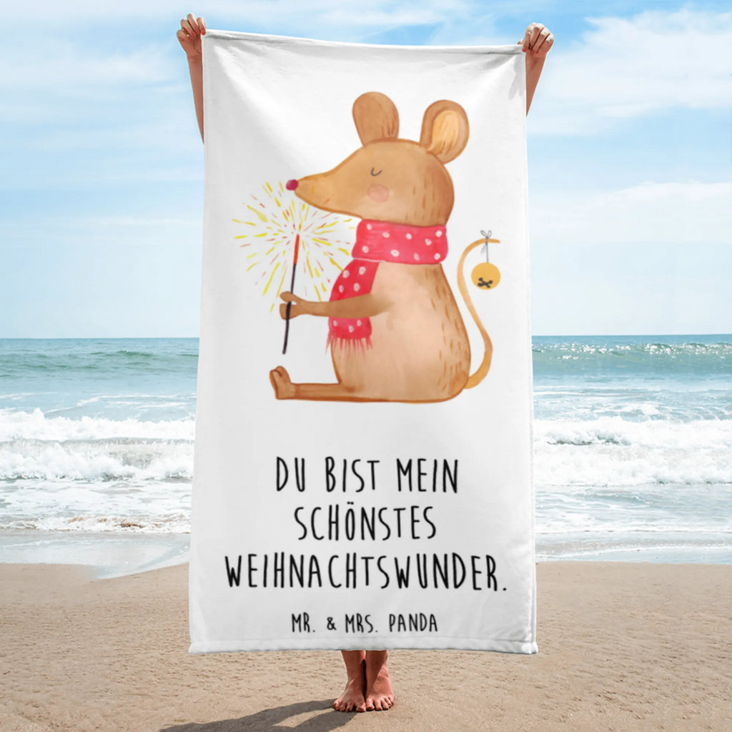 XL Badehandtuch Weihnachtsmaus Handtuch, Badetuch, Duschtuch, Strandtuch, Saunatuch, Winter, Weihnachten, Weihnachtsdeko, Nikolaus, Advent, Heiligabend, Wintermotiv, Frohe Weihnachten, Weihnachtsgruß, Weihnachtsmotiv, Maus, Mäuschen, Weihnachtswunder