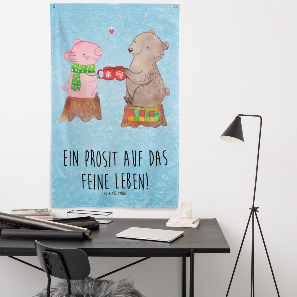 Wandteppich Glühschwein Sause Wandbehang, Dekoration, Boho, Wandteppich, Wandtuch, Wanddeko, Tapisserie, Tapestry, Wandbild, Textil-Kunst, Schmuck-Wandbehang, Wand Deko, Kinderzimmer, Kinderzimmer Wand, Kinderzimmer Deko, Kinderzimmer Wanddeko, Winter, Weihnachten, Weihnachtsdeko, Nikolaus, Advent, Heiligabend, Wintermotiv, Prost, Alles Gute, Weihnachtszeit, Schwein, Bär