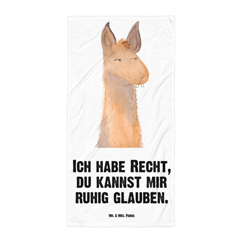 XL Badehandtuch Lamakopf Genervt Handtuch, Badetuch, Duschtuch, Strandtuch, Saunatuch, Lama, Alpaka, Lamas, Recht haben, genervt sein, Freundin, beste Freundin, Partnerin, Büro, Büroalltag, Chef, Chefin, Azubi