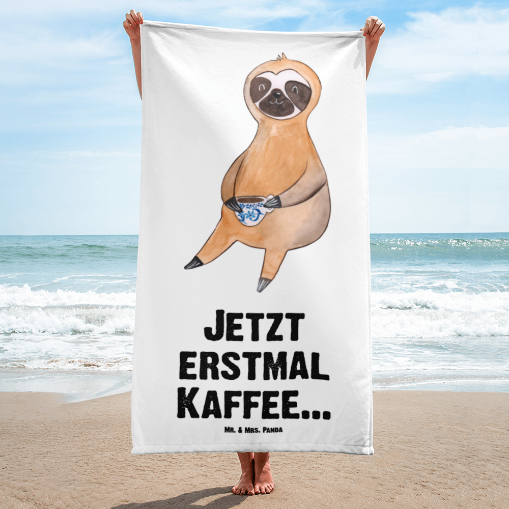 XL Badehandtuch Faultier Kaffee Handtuch, Badetuch, Duschtuch, Strandtuch, Saunatuch, Faultier, Faultier Geschenk, Faultier Deko, Faultiere, faul, Lieblingstier, Kaffee, erster Kaffee, Morgenmuffel, Frühaufsteher, Kaffeetasse, Genießer, Coffee, Kaffeegetränk