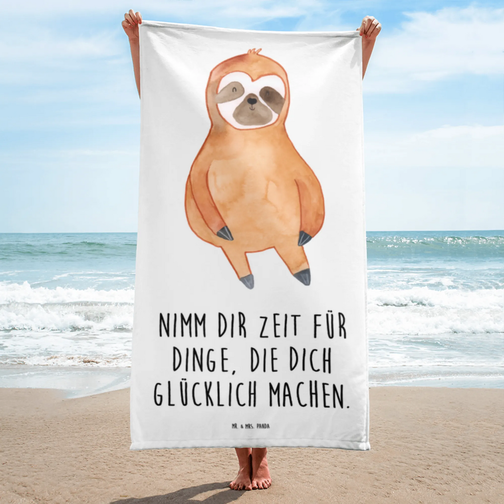 XL Badehandtuch Faultier Zufrieden Handtuch, Badetuch, Duschtuch, Strandtuch, Saunatuch, Faultier, Faultier Geschenk, Faultier Deko, Faultiere, faul, Lieblingstier, Pause, relaxen, Glück, glücklich, zufrieden, happy, Zufriedenheit, Gelassenheit, Ruhe, Frieden