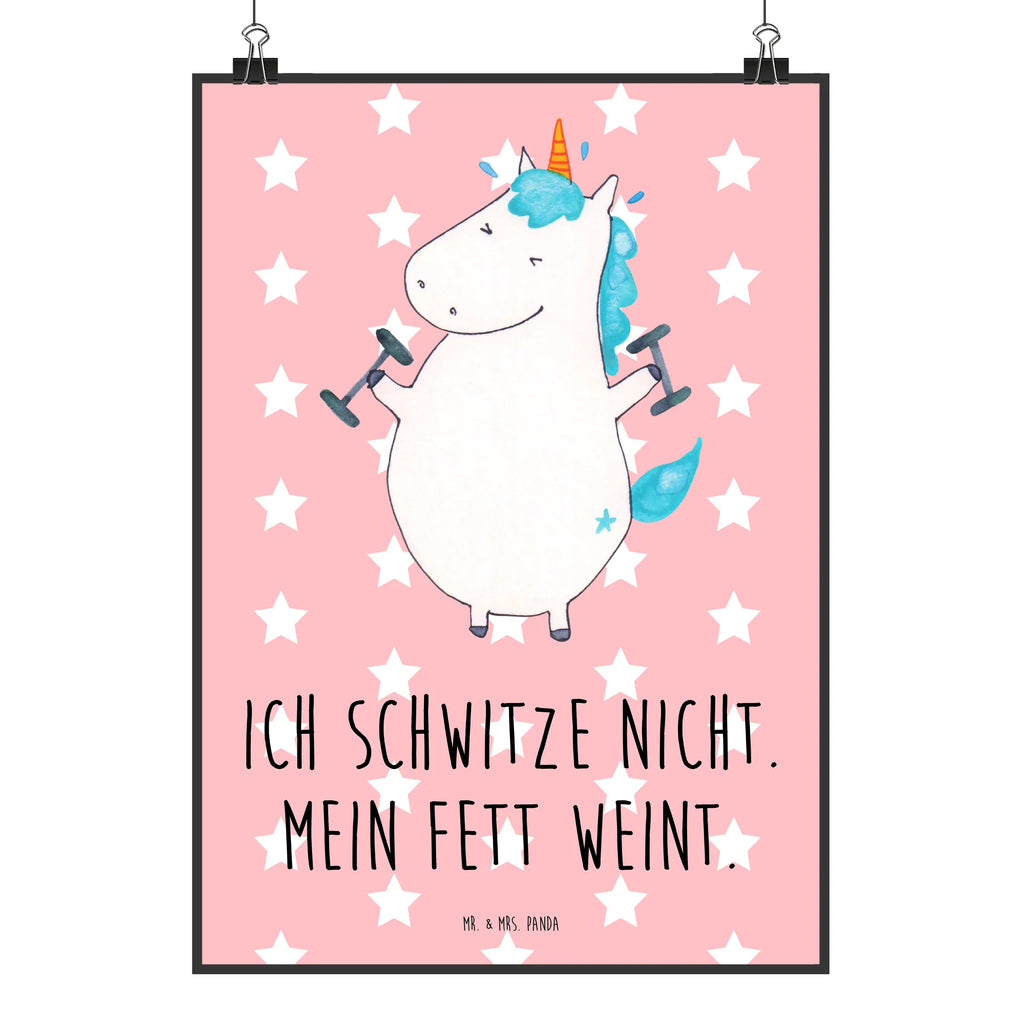 Poster Einhorn Fitness Poster, Wandposter, Bild, Wanddeko, Küchenposter, Kinderposter, Wanddeko Bild, Raumdekoration, Wanddekoration, Handgemaltes Poster, Mr. & Mrs. Panda Poster, Designposter, Kunstdruck, Posterdruck, Einhorn, Einhörner, Einhorn Deko, Pegasus, Unicorn, Gym, Fitness, Fitnessstudio, Diät, Abnehmen, Sport, Pumpen, Geräte, Sixpack