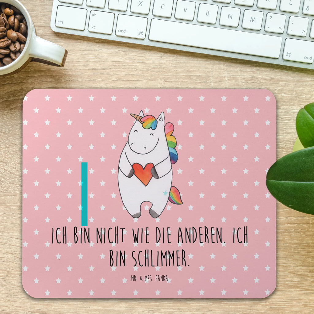 Mauspad Einhorn Herz Mousepad, Computer zubehör, Büroausstattung, PC Zubehör, Arbeitszimmer, Mauspad, Einzigartiges Mauspad, Designer Mauspad, Mausunterlage, Mauspad Büro, Einhorn, Einhörner, Einhorn Deko, Pegasus, Unicorn, Herz, schlimm, böse, witzig, lustig, Freundin, anders, bunt