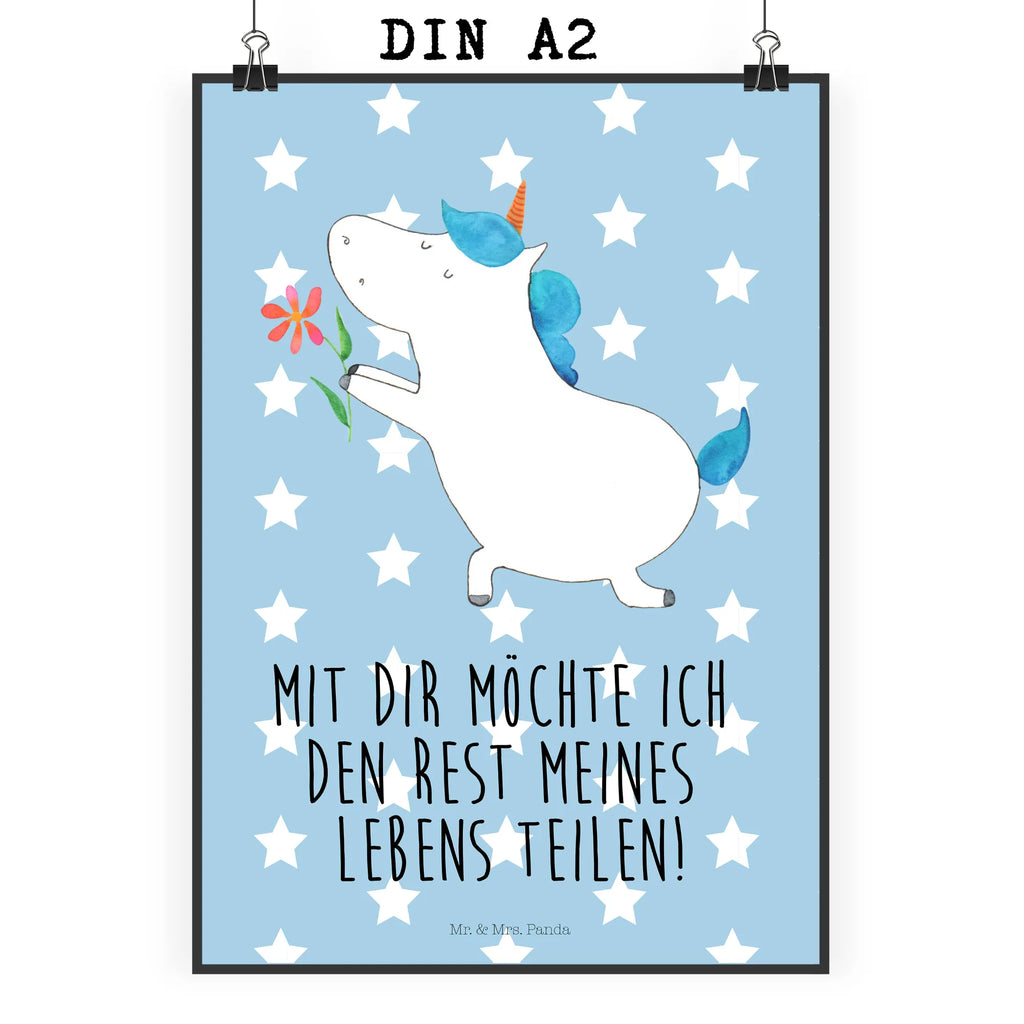 Poster Einhorn Blume Poster, Wandposter, Bild, Wanddeko, Küchenposter, Kinderposter, Wanddeko Bild, Raumdekoration, Wanddekoration, Handgemaltes Poster, Mr. & Mrs. Panda Poster, Designposter, Kunstdruck, Posterdruck, Einhorn, Einhörner, Einhorn Deko, Unicorn, Liebe, Liebesbeweis, Antrag, Heiratsantrag, Verlobung, Ehepaar, Pärchen, Partner, Freund, Freundin, Ehe, heiraten