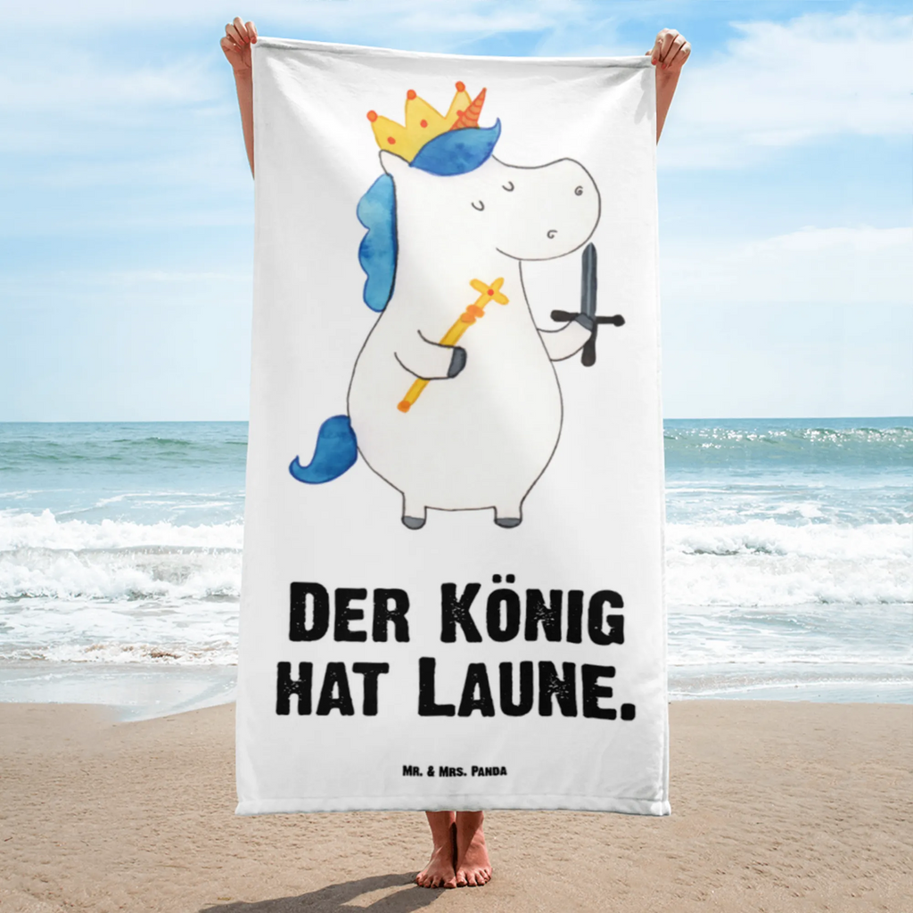 XL Badehandtuch Einhorn König mit Schwert Handtuch, Badetuch, Duschtuch, Strandtuch, Saunatuch, Einhorn, Einhörner, Einhorn Deko, Pegasus, Unicorn, König, Ritter, Mittelalter