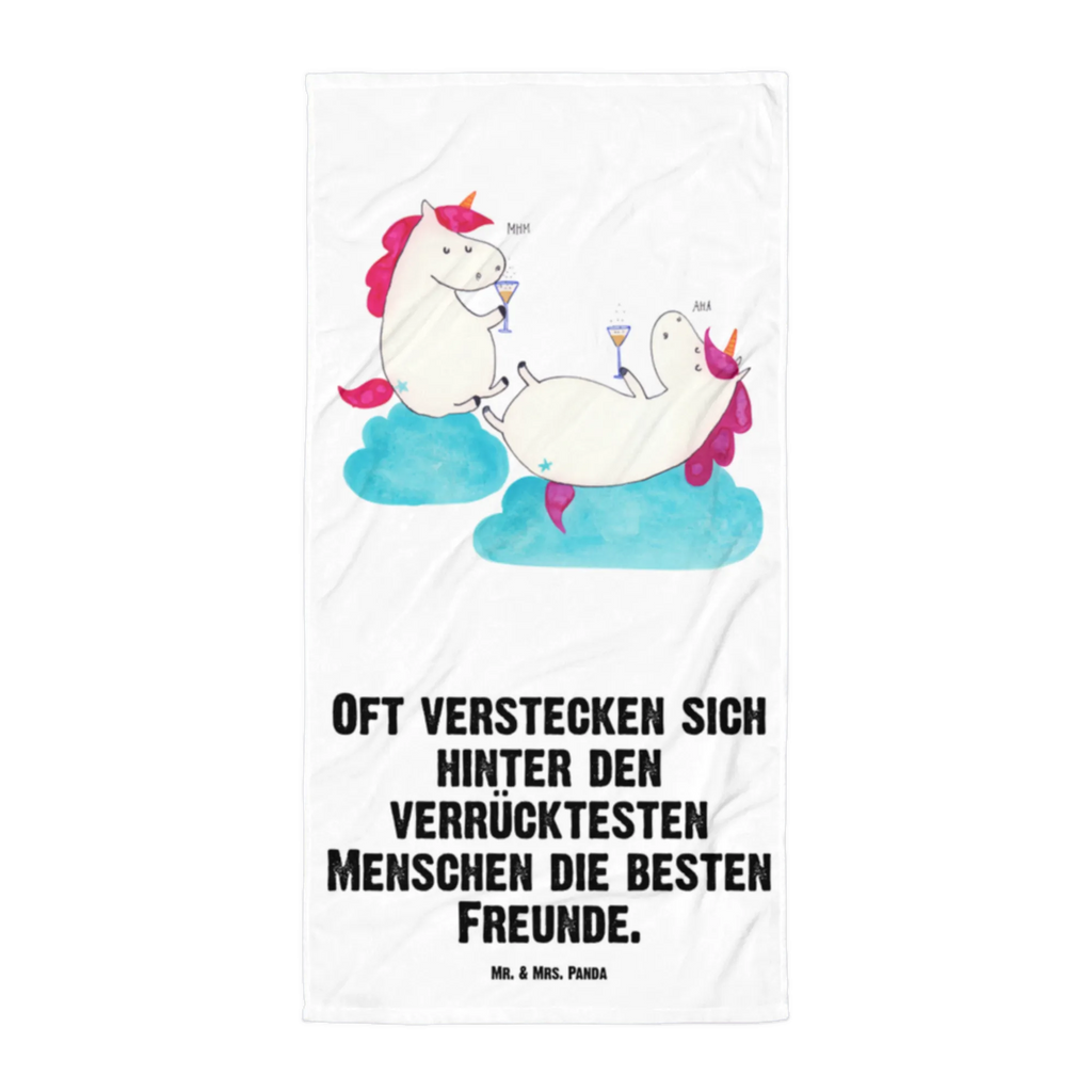 XL Badehandtuch Einhörner Sekt Handtuch, Badetuch, Duschtuch, Strandtuch, Saunatuch, Einhorn, Einhörner, Einhorn Deko, Pegasus, Unicorn, Freundinnen, Freundin, BFF, Sekt, Mädelsabend, Spaß, Party, Korken, Anstoßen, Beste